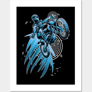 BLUE PSYCHO DIRBIKER Posters and Art